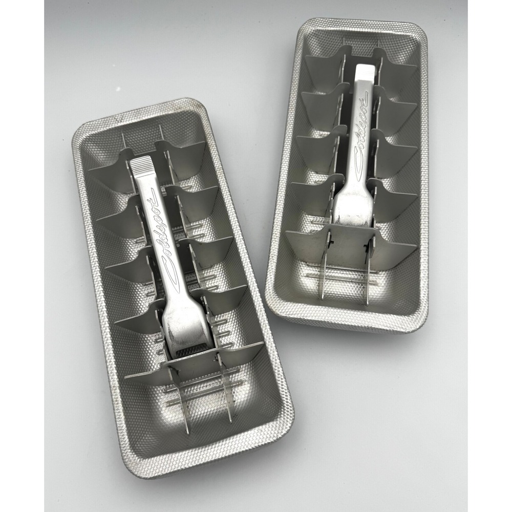Vintage Sears Coldspot Aluminum Lever-Action Ice Cube Trays - Set of 2 MCM